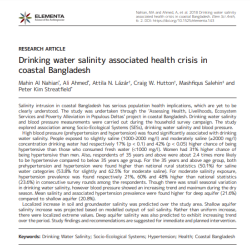 Drinking water salinity associated health crisis in coastal Bangladesh